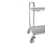 Vogue Stainless Steel 2 Tier Clearing Trolley Medium - Image 4
