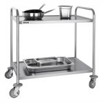 Vogue Stainless Steel 2 Tier Clearing Trolley Large - Image 2