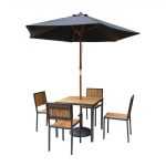 Bolero Steel & Acacia Side Chairs (Pack of 4) - Image 2