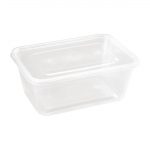 Fiesta Recyclable Plastic Microwavable Containers with Lid Large 1000ml (250 Pack)