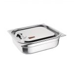 Vogue Stainless Steel and Silicone Sealable 1/2 Gastronorm Lid - Image 3