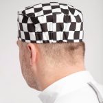 Whites Chefs Skull Cap Big Black & White Check - Image 2