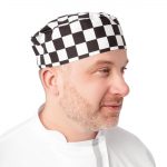 Whites Chefs Skull Cap Big Black & White Check - Image 3