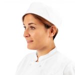 Whites Chefs Unisex Skull Cap Polycotton White - L - Image 2