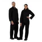 Whites Vegas Unisex Chef Jacket Long Sleeve Black L - Image 3