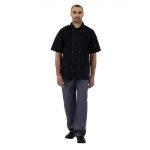 Whites Vegas Unisex Chef Jacket Short Sleeve Black 3XL - Image 2