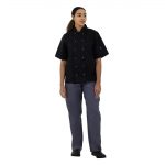 Whites Vegas Unisex Chef Jacket Short Sleeve Black 3XL - Image 4