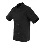 Whites Vegas Unisex Chef Jacket Short Sleeve Black 3XL - Image 6