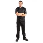 Whites Vegas Unisex Chef Jacket Short Sleeve Black 3XL - Image 16