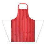 Whites Butchers Stripe Bib Apron Red/White - Image 6