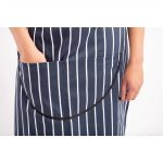 Whites Butchers Stripe Bib Apron with Pocket Blue/White - Image 4