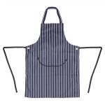 Whites Butchers Stripe Bib Apron with Pocket Blue/White - Image 7