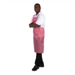 Whites Water Resistant Bib Apron Red And White Stripe - Image 3