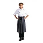 Whites Butchers Stripe Waist Apron Blue/White - Image 2