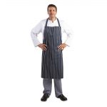Whites Butchers Stripe Bib Apron Blue/White Extra Large - Image 3