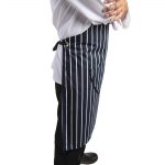 Whites Butchers Stripe Bib Apron Blue/White Extra Large - Image 4