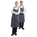 Whites Butchers Stripe Bib Apron Blue/White Extra Large - Image 7