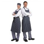 Whites Butchers Stripe Bib Apron Blue/White Extra Large - Image 8