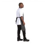 Whites Butchers Stripe Bib Apron Black/White - Image 3