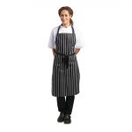 Whites Butchers Stripe Bib Apron Black/White - Image 6