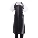 Whites Butchers Stripe Bib Apron Black/White