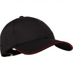 Chef Works Cool Vent Baseball Cap Black with Red Trim