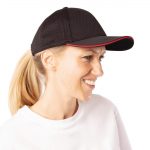 Chef Works Cool Vent Baseball Cap Black with Red Trim - Image 3