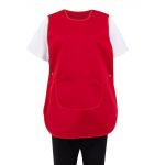 Whites Tabard With Pocket Red