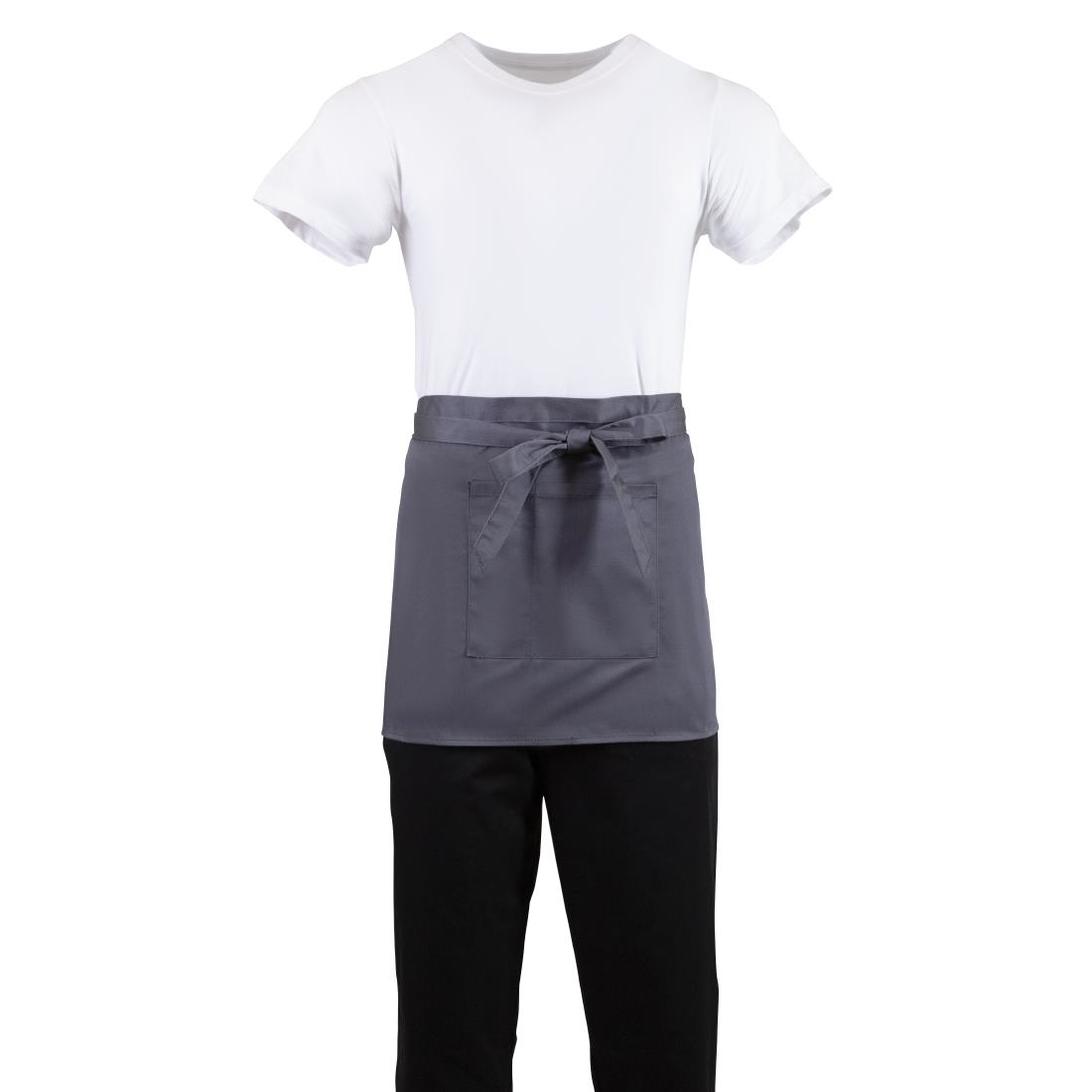 b157_1.jpg Whites Short Bistro Apron Charcoal - Image 1