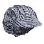 Whites Peaked Unisex Hat Blue & White Check - Image 2