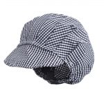 Whites Peaked Unisex Hat Blue & White Check - Image 3