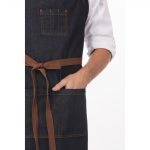 Chef Works Urban Memphis Wide Bib Apron Indigo - Image 2