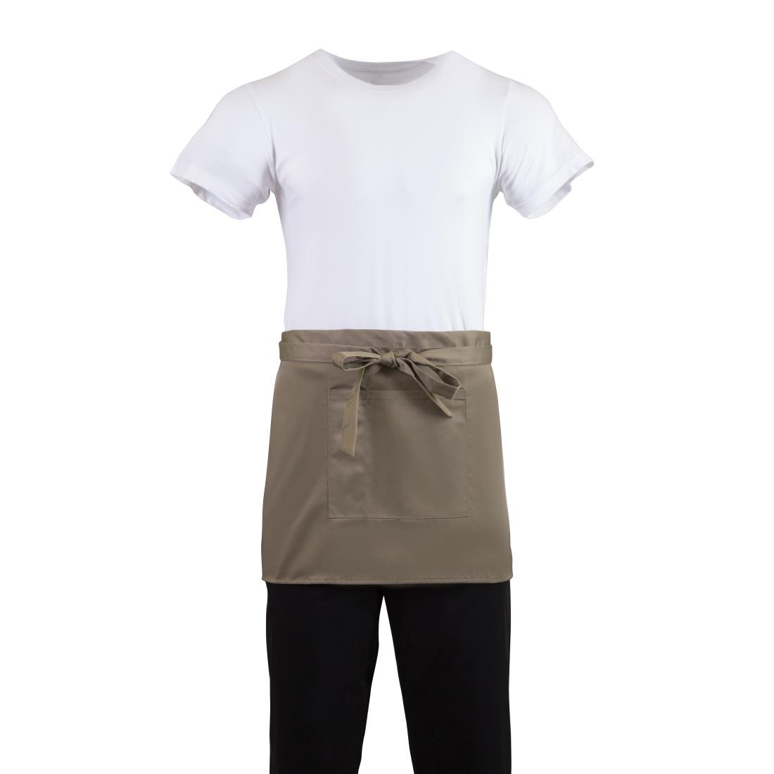 b432_colourmatch1.jpg Whites Short Bistro Apron Tan - Image 1