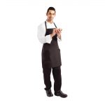 Chef Works Two Patch Pocket Bib Apron Black - Image 4