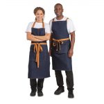 Southside Bistro Apron Denim-Blue With Tan Ties - Image 6