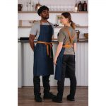 Southside X-Cross Back Apron Denim Blue Tan Ties - Image 5