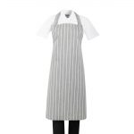 Whites Butchers Stripe Bib Apron Grey/White