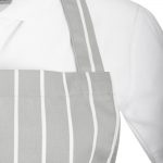 Whites Butchers Stripe Bib Apron Grey/White - Image 6