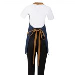 Southside Short Length Bib Apron Denim Blue with Tan Ties - Image 4