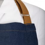 Southside Short Length Bib Apron Denim Blue with Tan Ties - Image 5
