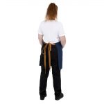 Southside Short Length Bib Apron Denim Blue with Tan Ties - Image 11