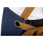 Southside Short Length X-Cross Back Bib Apron Denim Blue with Tan Ties - Image 7