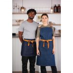Southside X-Cross Back Apron Denim Blue Tan Ties - Image 9