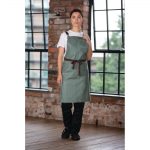 Southside Linen Blend Bib Apron Forest Green - Image 3