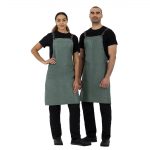 Southside Linen Blend Bib Apron Forest Green - Image 6