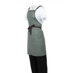 Southside Linen Blend Bib Apron Forest Green - Image 9