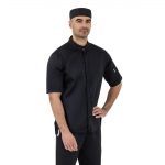 Southside Unisex Chef Jacket Band Collar Black M - Image 9
