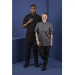 Southside Unisex Chef Jacket Band Collar Black M - Image 12