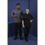 Southside Unisex Chef Jacket Band Collar Black M - Image 13