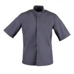 Southside Unisex Chef Jacket Band Collar Charcoal M